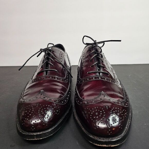 Men\'s Johnston & Murphy Heritage Burgundy Wingtip Brogues 8.5 Vtg Dark Academia main image 8